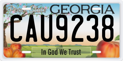 GA license plate CAU9238
