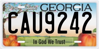 GA license plate CAU9242