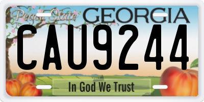 GA license plate CAU9244