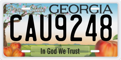 GA license plate CAU9248