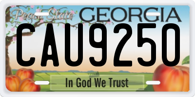 GA license plate CAU9250