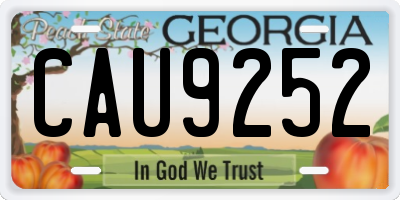 GA license plate CAU9252