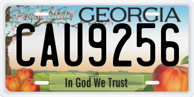 GA license plate CAU9256