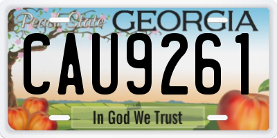 GA license plate CAU9261