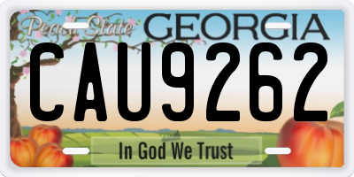 GA license plate CAU9262