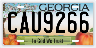 GA license plate CAU9266