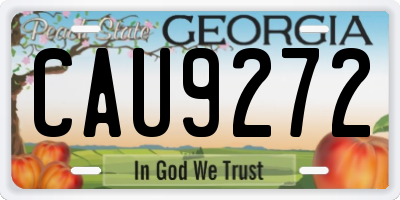 GA license plate CAU9272