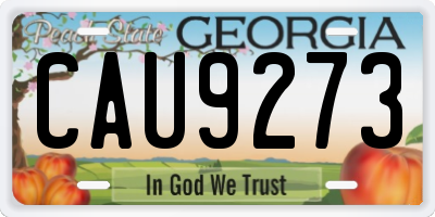 GA license plate CAU9273
