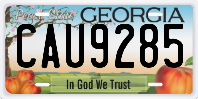 GA license plate CAU9285
