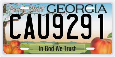 GA license plate CAU9291