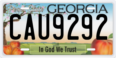 GA license plate CAU9292