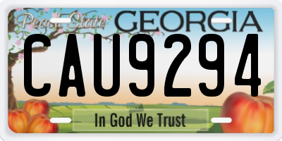 GA license plate CAU9294