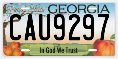 GA license plate CAU9297