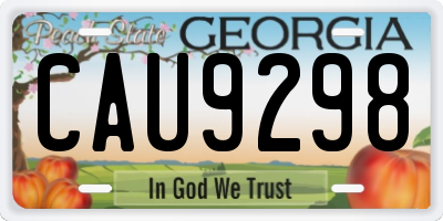 GA license plate CAU9298