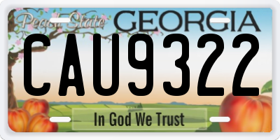 GA license plate CAU9322