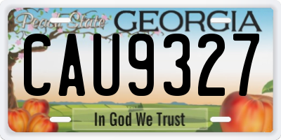 GA license plate CAU9327