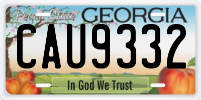 GA license plate CAU9332