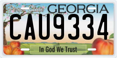 GA license plate CAU9334
