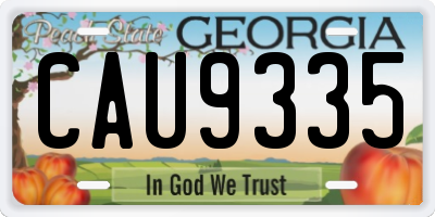GA license plate CAU9335