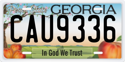 GA license plate CAU9336