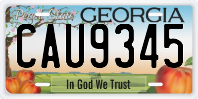 GA license plate CAU9345
