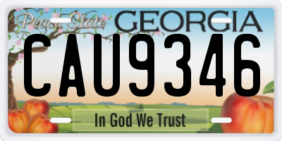 GA license plate CAU9346