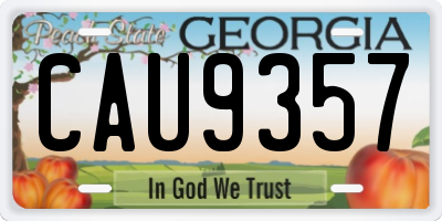 GA license plate CAU9357
