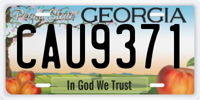GA license plate CAU9371