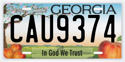 GA license plate CAU9374