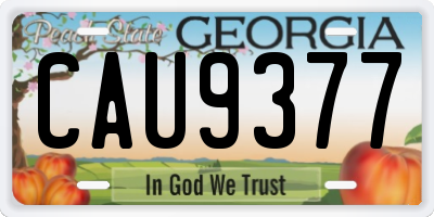 GA license plate CAU9377