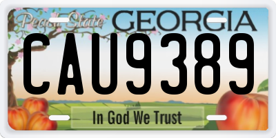GA license plate CAU9389