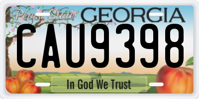 GA license plate CAU9398