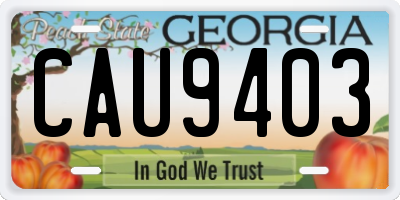 GA license plate CAU9403
