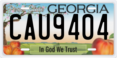 GA license plate CAU9404