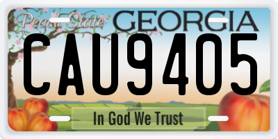 GA license plate CAU9405