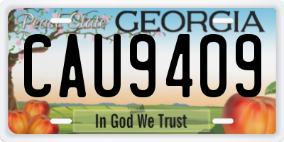 GA license plate CAU9409