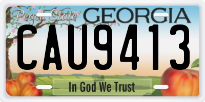 GA license plate CAU9413
