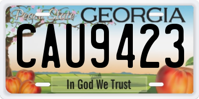 GA license plate CAU9423