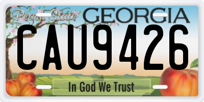 GA license plate CAU9426