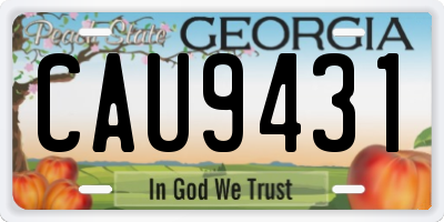 GA license plate CAU9431