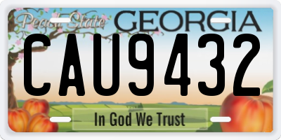 GA license plate CAU9432