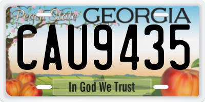 GA license plate CAU9435