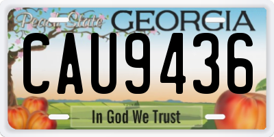 GA license plate CAU9436