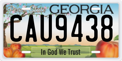 GA license plate CAU9438