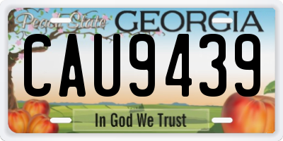 GA license plate CAU9439