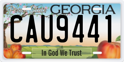 GA license plate CAU9441