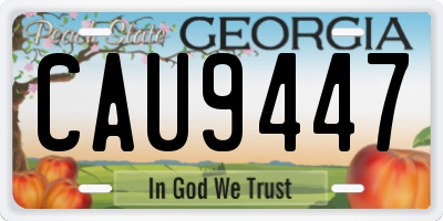 GA license plate CAU9447