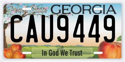 GA license plate CAU9449