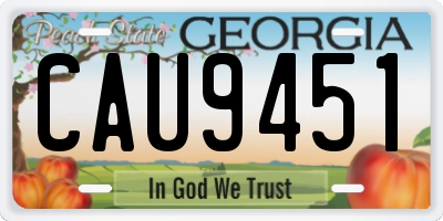 GA license plate CAU9451