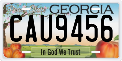 GA license plate CAU9456
